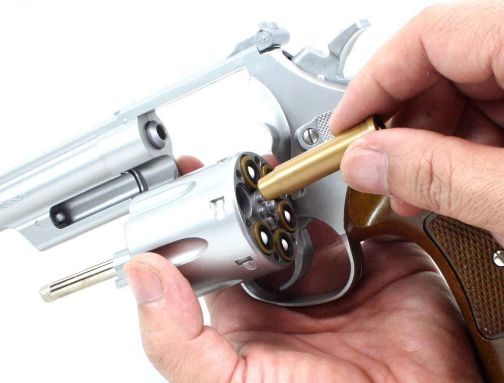 Crown Model No. 8 S&W M629 6-inch Hop-Up Air Revolver, Silver, Ages 10 and Up, Airsoft Gun