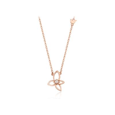 Tirr Lirr Floral Mini Tulip Silver Pink Necklace TNSSVP11753S