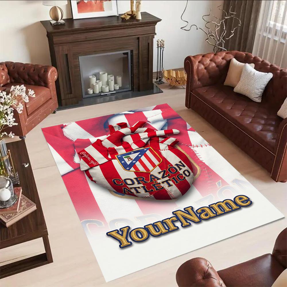 Atletico Madrid Personalized Name Carpet Suitable for Hallway Balcony Game Room Kitchen Antislip Carpet Anime Office Decor Spiritual Gift
