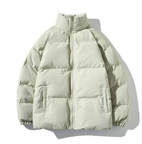 Men's Korean Style Cotton-Padded Jacket: Autumn/Winter Casual Solid Color Short Coat with Stand Collar