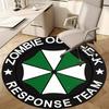 1pc Zombie Outbreak Response Team Round Rug - Home Office Outdoor Circular Carpet Gift Decorative Mat with Green and White Umbrella DesignRC2814