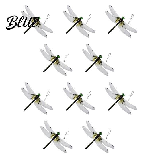 Dragonfly Garden Art Accessory 3D Simulation Outdoor Fake with Keychain Artificial Decoration Insect Model for Yard Courtyard Patio Flower Beds