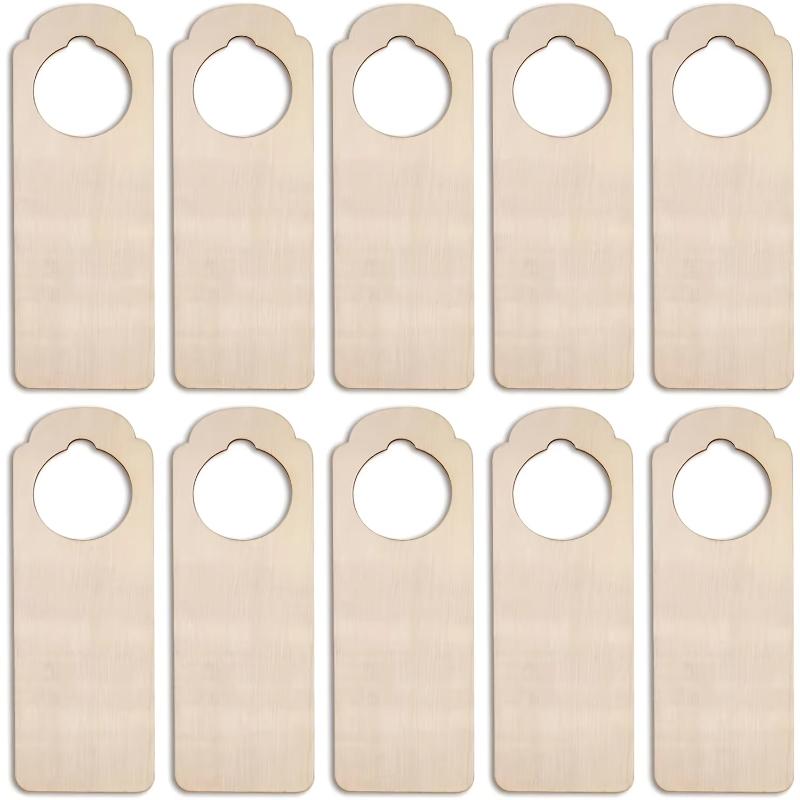 Wooden Hanging Sign Unfinished Crafts Wood Chip Decorations Suitable For Door Hanging Decoration Wooden Blank Bookmarks with Tas