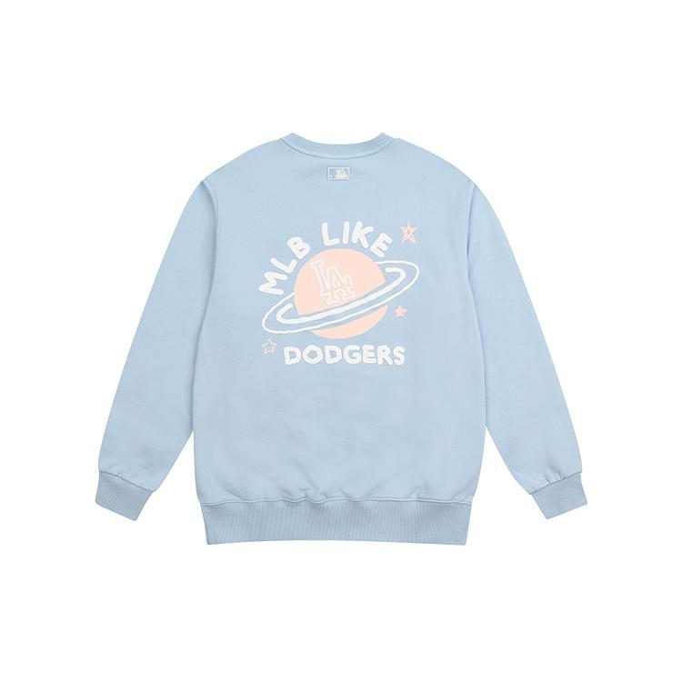 MLB Los Angeles Dodgers Sweatshirts Unisex Light Blue Crew Neck Thickened 31MT54061-07S M