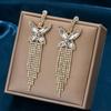 Rhinestone butterfly tassel earrings - unique & stylish bridal set, perfect for wedding outfits & accessories