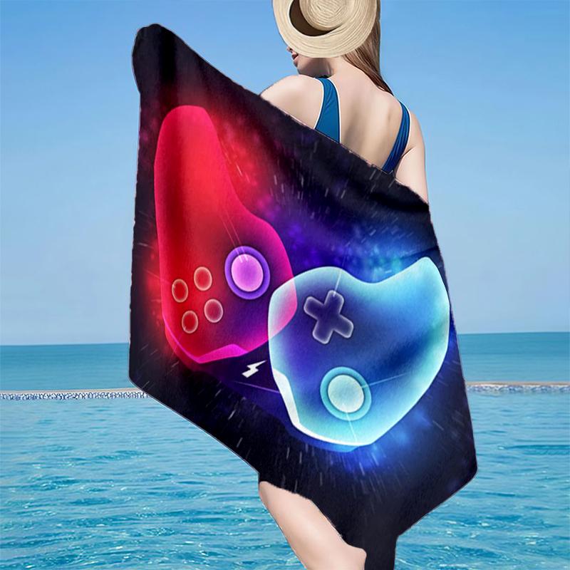 Asciugamano da Spiaggia Colorato con Artwork per Gamer, Microfibra Super Morbida, Regalo per Lei/Lui, Compleanno, per Piscina, Spiaggia, Viaggio, Decorazione per la Casa, Regali per Fan