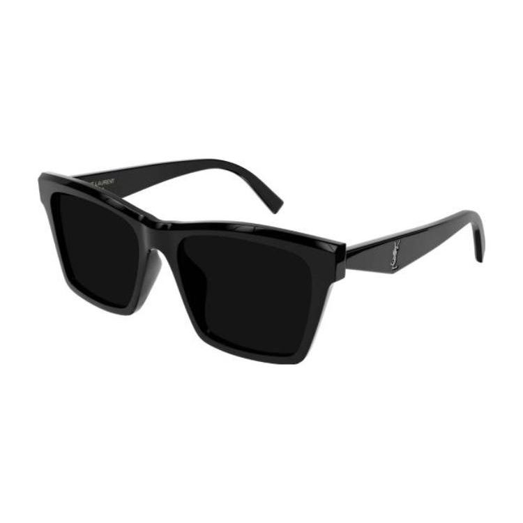 Saint Laurent Logo Irregular Shape Sunglasses Unisex Sunglasses Black SLM104F002