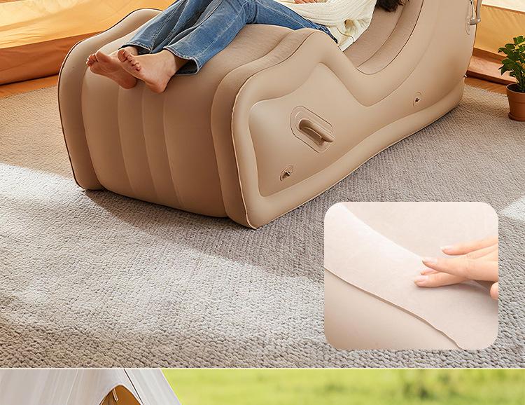 Thickened Foldable Inflatable Sofa Recliner for Outdoor Camping – Lazy Person's Air Bed