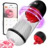 Penis Vibrator with APP Control 9 Vibrations and 360° Tongue Licking, Men's Pocket Penis Stimulator Penis Trainer Pump Male Adult Sex Toys