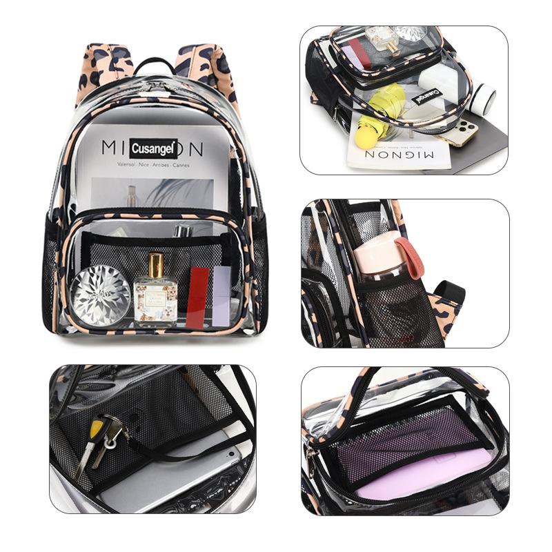 New Transparent Backpack For Women Jelly Double-Shoulder Bag Eco-Friendly TPU Student Schoolbag Fashionable And Versatile