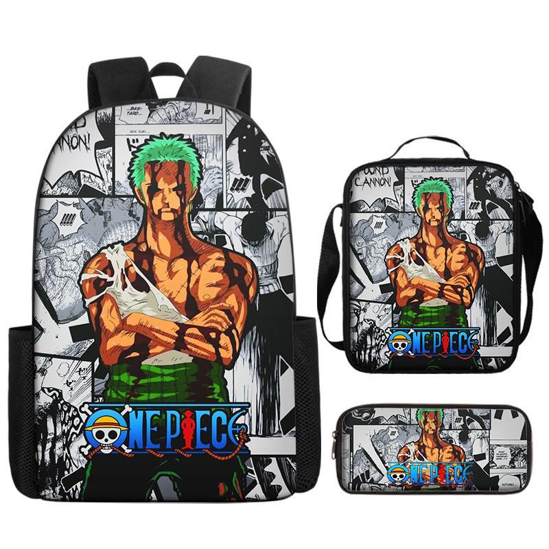 One Piece Piece Anime School Backpack With Air Cushion Straps And Durable Material For Children