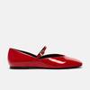 2025 New Spring Designer Red Women Ballet Shoes Casual Round Toe Flats Patent Leather Office Female Shoes