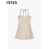 Zaprha 2025 New Arrival French Sweet First Date Silm Cotton Hanging Collar Gingham Short Dress 5107303