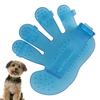 Huisdierverzorgingshandschoenen Transparant Rubber Vijfvinger Verzorgingshandschoenen voor het Baden van Honden(Blauw )