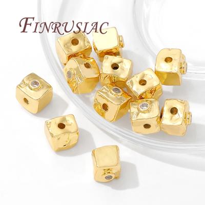 8mm Square Spacer Beads 18K Gold Plated Bracelets Beads,Separator For Beads,Necklace Jewelry Accessories