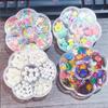 DIY Colorful Irregular Sequin Patches with Faux Pearls and Round Beads for Children's Handmade Crafts.