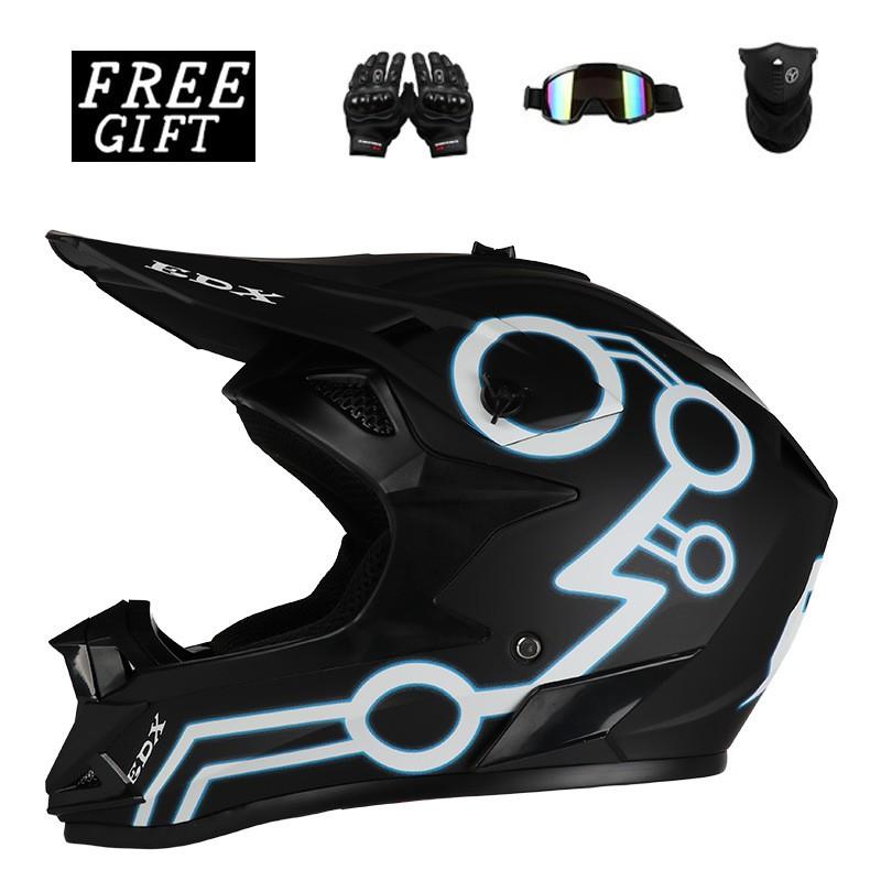 Off-Road Motorcycle Helmet 3-Piece Set Karting Mountain Biking ABS Safety Gear