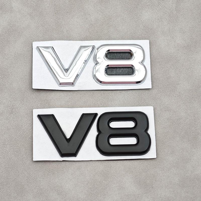 3D Metall Chrom Schwarz V8 Auto Heckklappe Aufkleber Emblem Abzeichen Decals für Auto Zubehör