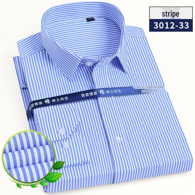 Men's Long Sleeve White Striped Professional Shirt - Ideal for Business, Casual, Interview, or Workwear (Logo Available)