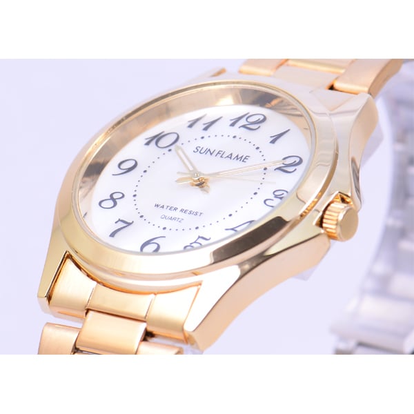 J-AXIS menn MJG-D83-G (SF MIJ Laget i Japan Quartz Sun Flame for menn) Rundklokke Gulllegering Analog