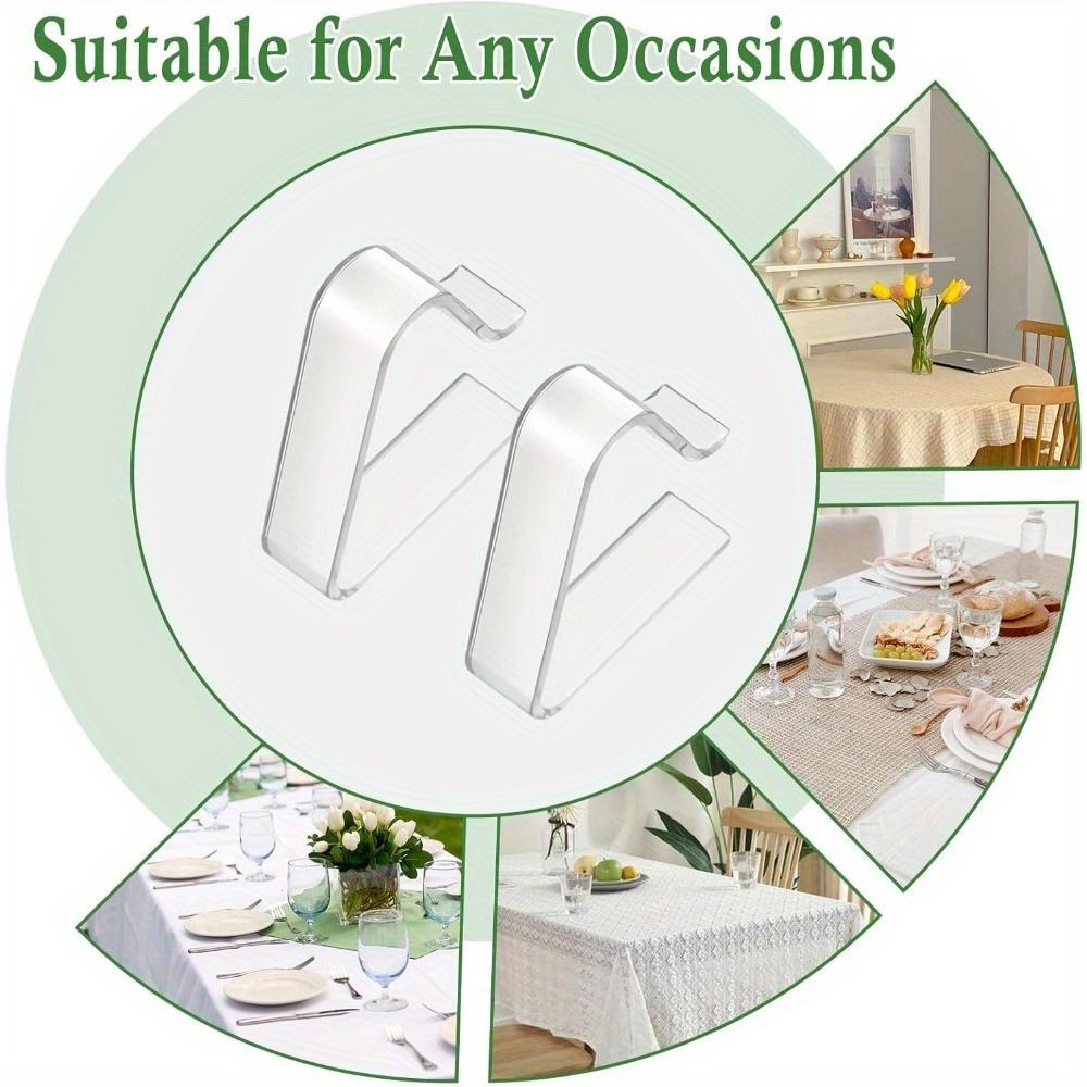 24Pcs Transparent Tablecloth Clips Anti-Slip Table Cover Clamps Plastic Table Cloth Clips Windproof Table Cover Holder Clamps