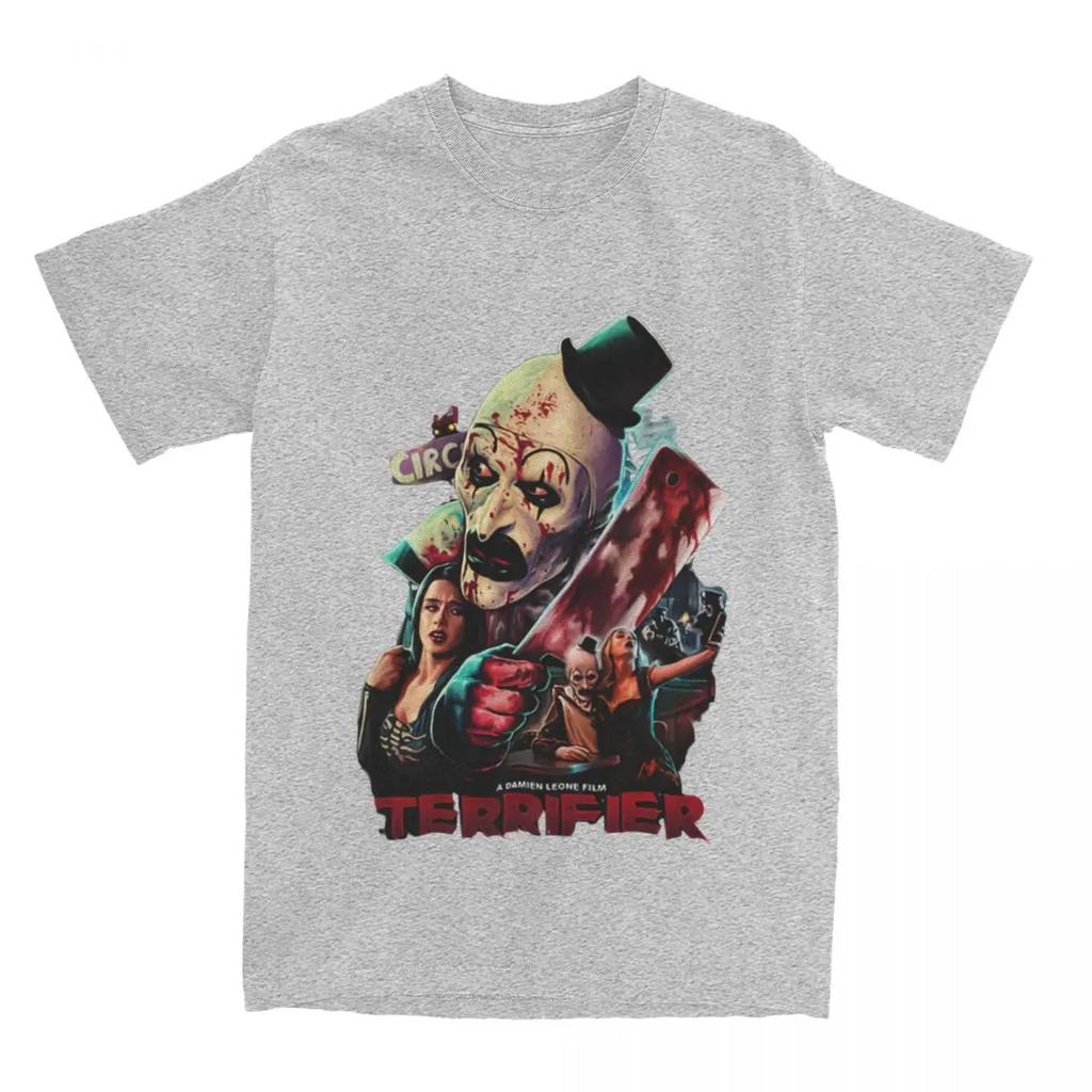 Terrifier Blood T Shirts Horror Movies 100% Cotton Clothes Novelty Short Sleeve Crew Neck Tees Plus Size T-Shirt