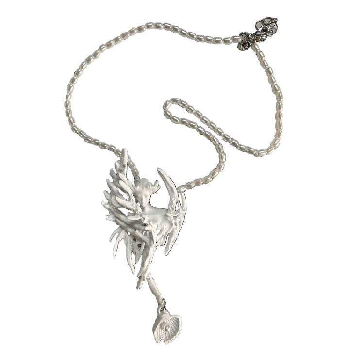 

Siren Pendant Choker Resin Brooch Gothic Style Clavicle Chain Unisex Accessory 1