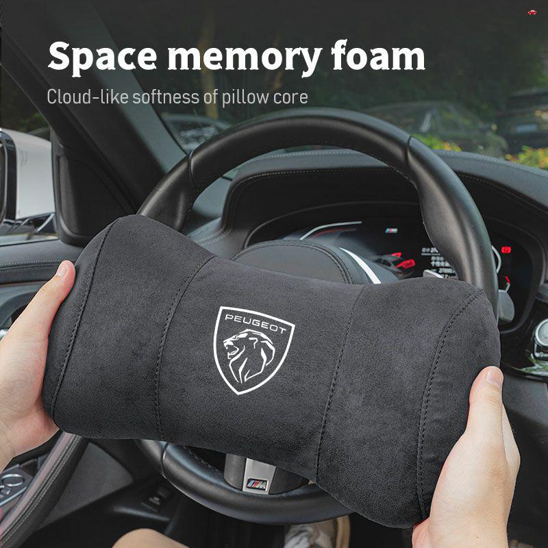 Car Seat Safety Headrest Pad Auto Logo Neck Pillow For Peugeot 5008 408 t 308 Landtrek 208 2008 3008 Rifter 508 301 108 608 4008