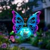 Solar Garden Light With Iron Figure And Warm Glow For Outdoor Decor