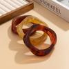 Salircon Vintage Irregular Acrylic Bangles for Women Kpop Geometric Chunky Wide Bracelets Resin Statement Couple Jewelry Gift