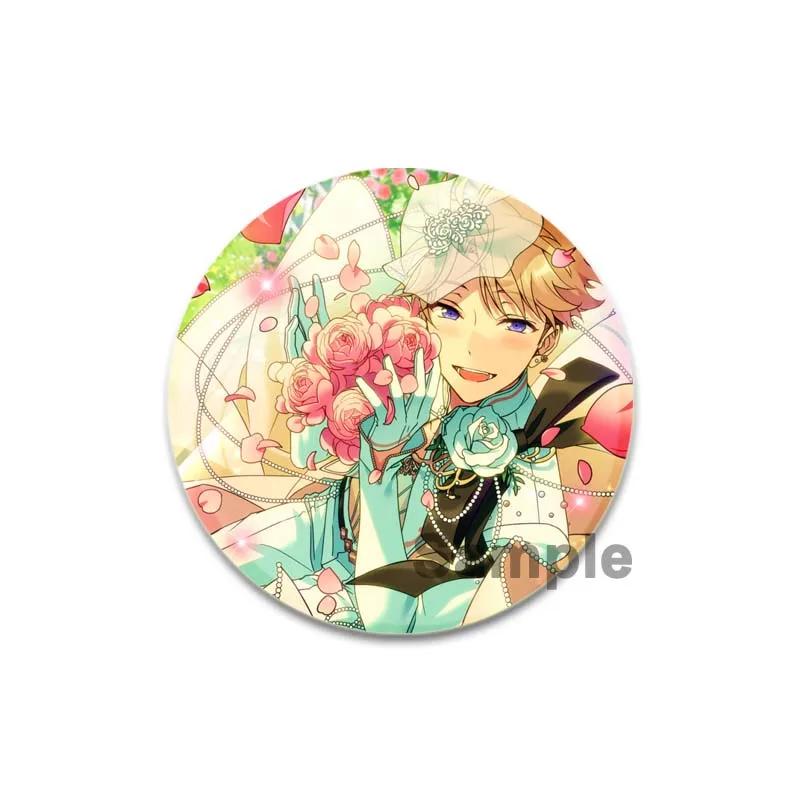 32/44/58mm Ensemble Stars Idol Brooch Round Cartoon Cosplay Badge Akehoshi Yuuki Fushimi Narukami Lapel Pins for Backpack Gift Accessory
