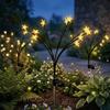 Waterproof Solar LED Lights Firefly Style Soft Flickering Glow Outdoor Decor Lamps Solar Powered Ground Stake Design