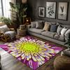 Tuniu Floral Daisy Pattern Rug Non-Slip Home Floor Carpet Mat for Living Room Bedroom