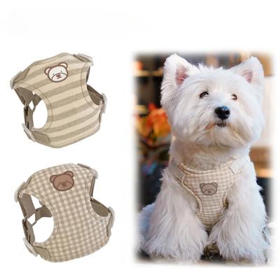 Niedliches Hundegeschirr, verstellbares Katzengeschirr mit Leine, Bärenbrustweste, Bichon-Teddy-Geschirr
