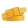 Solid Color Thin Waist Belt Metal Buckle Women Waistband Fashion Genuine Leather Belt  Daily