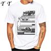 New Summer Men Short Sleeve JDM Legend NISSIA Skyline R34 R33 GTR Evolution Car Print TShirt Boy Casual Tops Fashion White Tees
