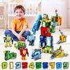 DIY Creative Building Blocks Educational Toys Assembling Action Figure Transformation Number Robot Deformation Robot Toy for Kid