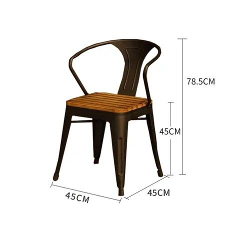 Scaun de sufragerie din fier la modă, scaun de cafea pentru restaurant, scaun creativ în stil european, retro, vintage, stil industrial, scaune simple din metal și lemn