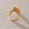 Open Wrap Zircon Ring for Women, Adjustable Stainless Steel Three Stone Statement Ring for Date Night, Daily Wear, and Everyday Outfits