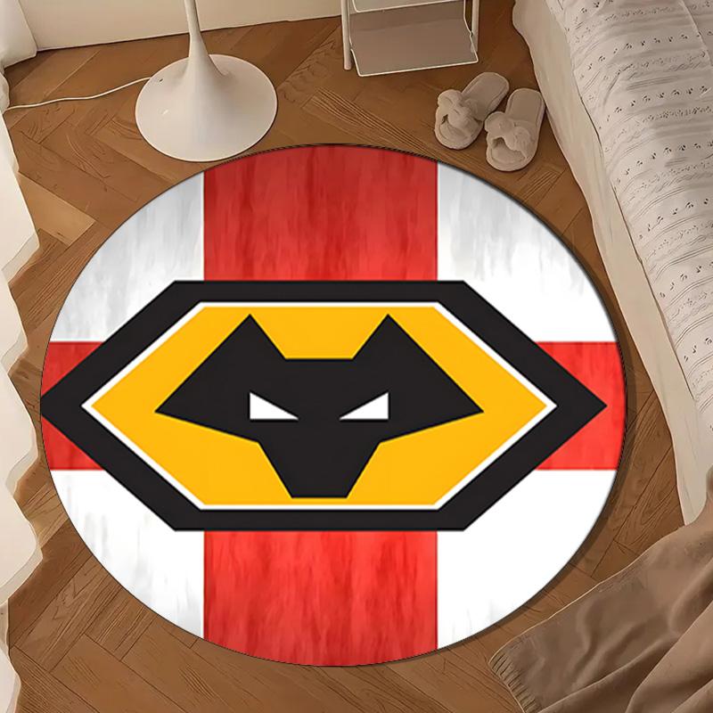 1PC Rug Wolves Team Emblem Round Mat Home Decor, Chair Rug For livingroom,Bedroom, Doormat Home Decor Birthday Gift Christmas Gifts