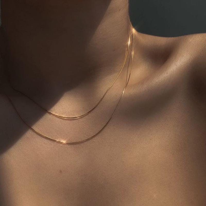 

Vnox 1-4mm Women Round Snake Chain Necklaces,Chic Metal Neck Collar, Stainless Steel Slim Elegant Street Party Wedding Jewelry 1mm&39cm 16inch серебряный