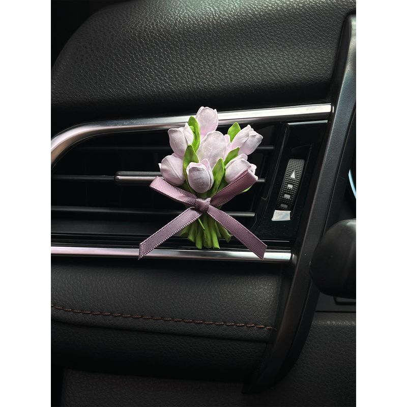 Niche Tulip Car Fragrance Diffuser Stone Flower High-End Light Fragrance Car Air Vent Decoration Ornament