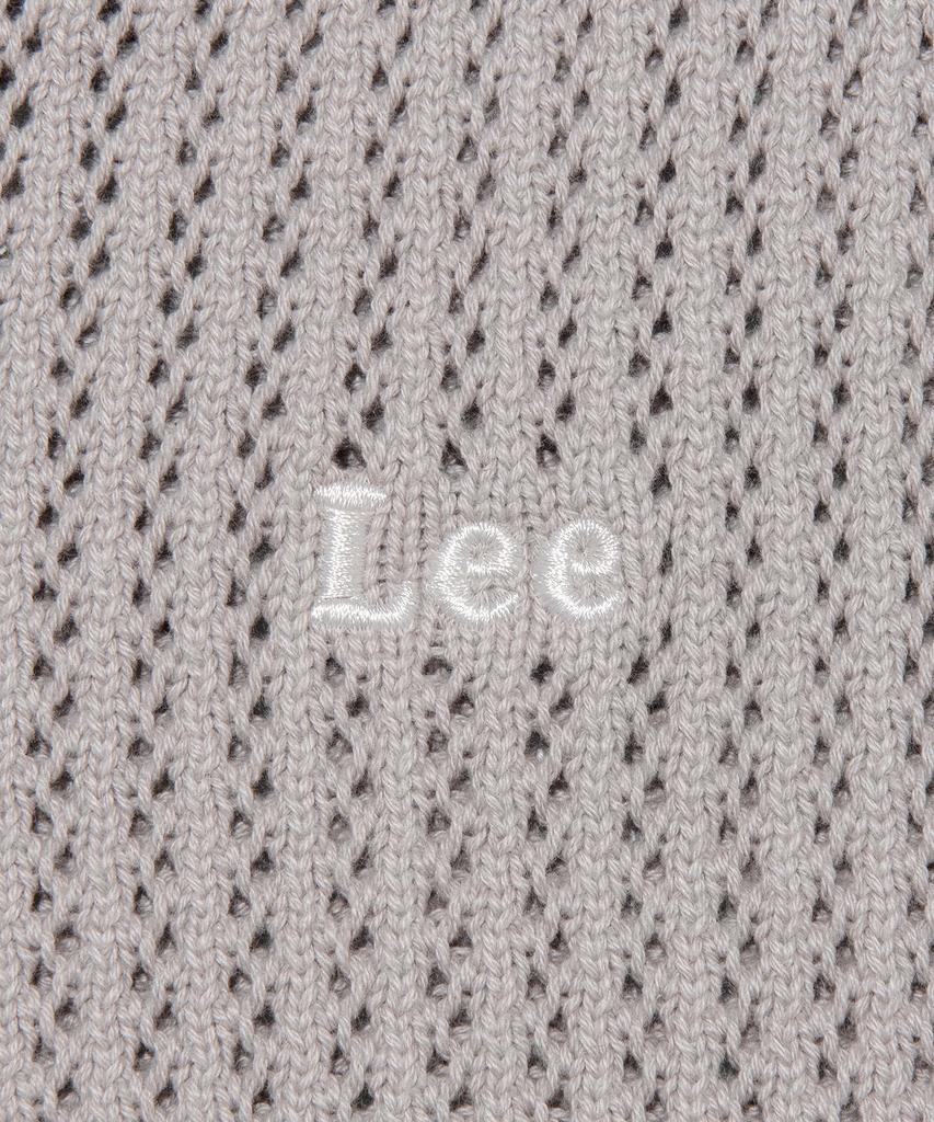 Lee V-Neck Scalloped Knit Vest Light Gray