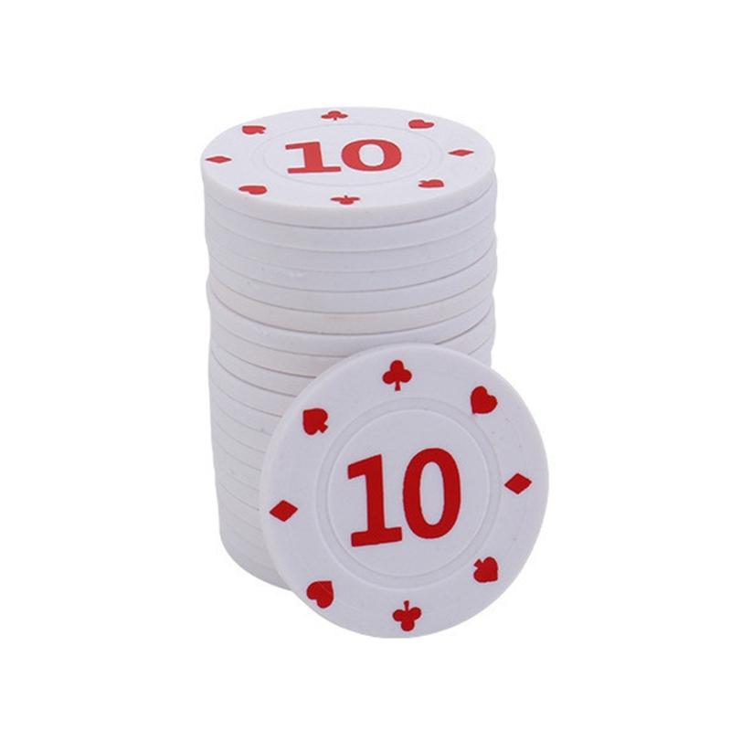 Pack of 100 Professional Casinos Poker Chip Playings Chip Value Tokens Cards Poker Chip Board Game Chip Set for Counting