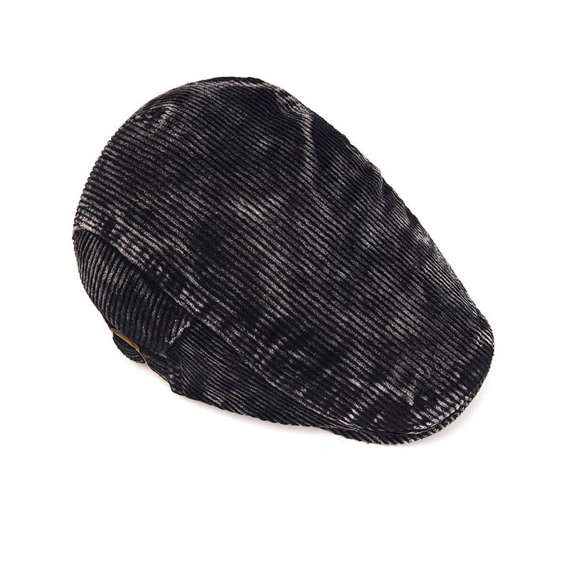 Autumn Winter Forward Cap Men's Corduroy Peaked Cap Women's Retro Beret British Newsboy Cap