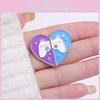Creative Purple And Blue Heart Shaped Metal Brooch Unique Design Geometric Pin For Unisex Fashion Accessories