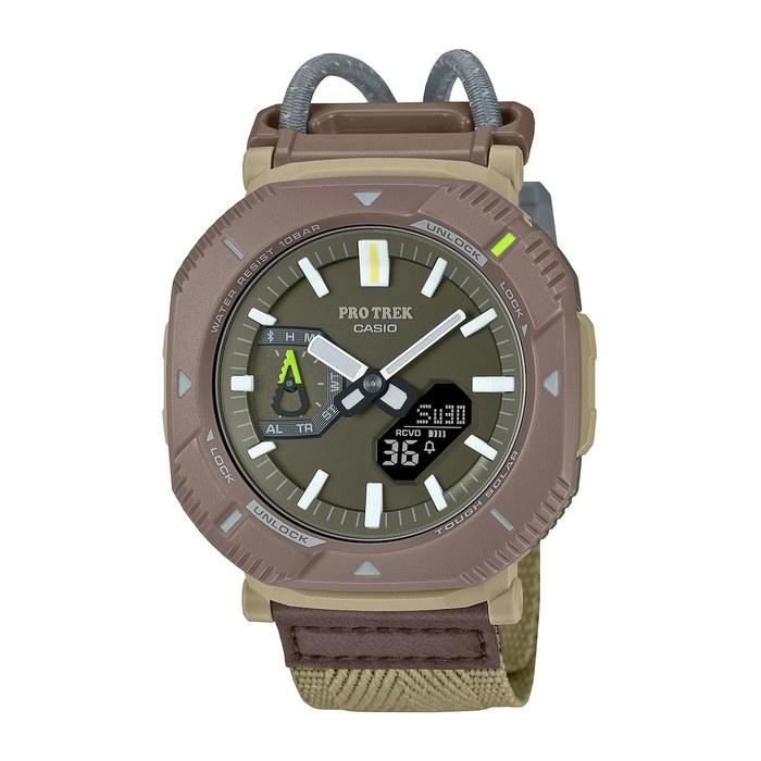 Casio Pro Trek PRJ-B001B-5JF Men's Watch, Brown, Bluetooth, Tough Solar, Biomass Plastic