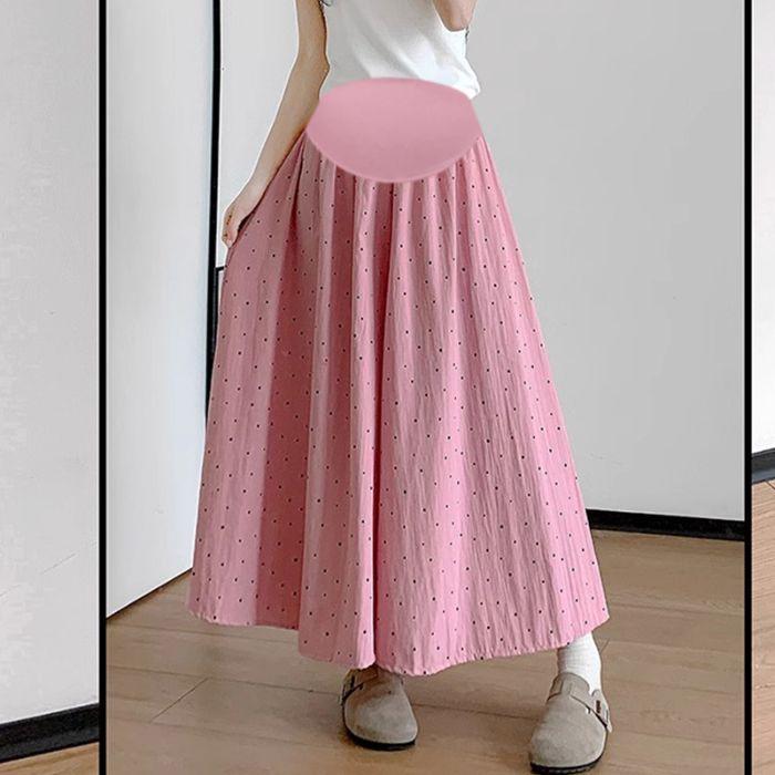 

2026 Summer Polka Dot High Waist Maternity Skirt Pants - Fashionable Tummy Support Outerwear. 4XL