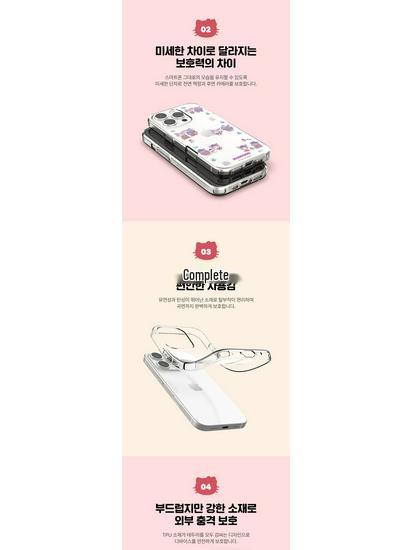 Korean Hello Kitty, My Melody & Kuromi Transparent Protective Case for iPhone 17 Pro Max