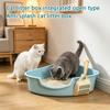 One-Piece Open Litter Box with - Corner Triangular Design for Cats